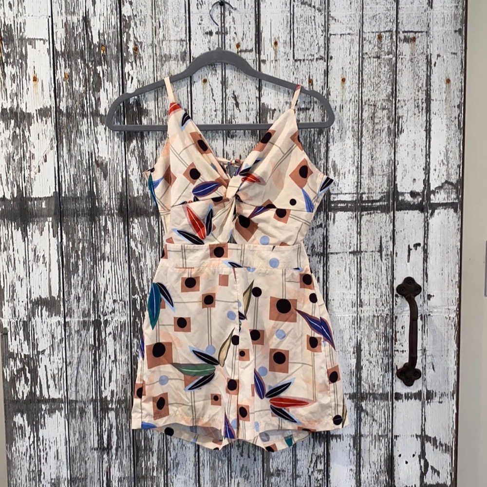 CBR halter tan dots shorts romper